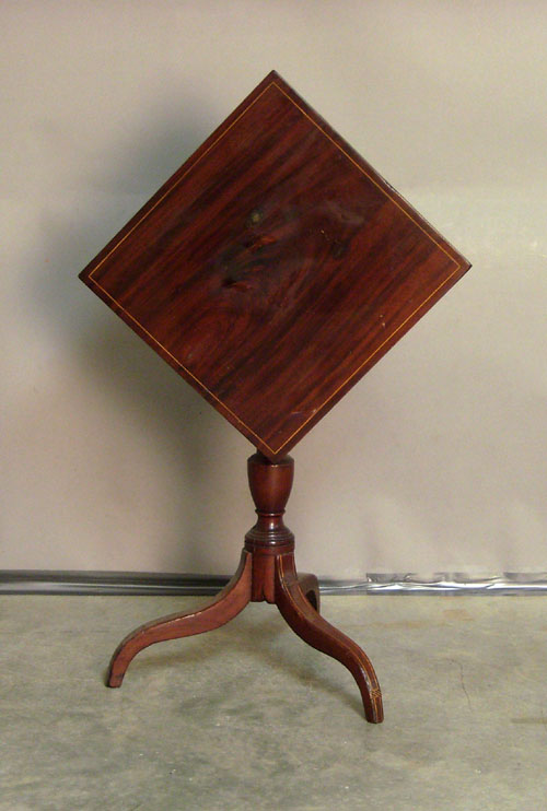 Appraisal: Federal mahogany candlestand with line inlay early th c h