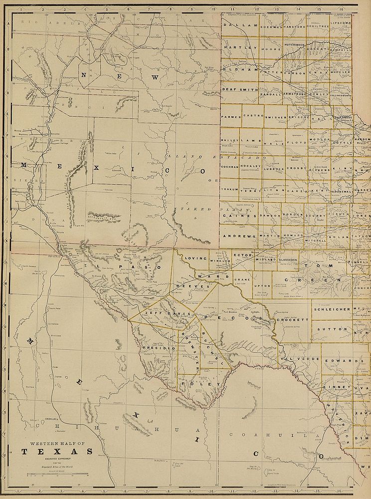 Appraisal: AN ANTIQUE MAP Western Half Of Texas CHICAGO CIRCA AN