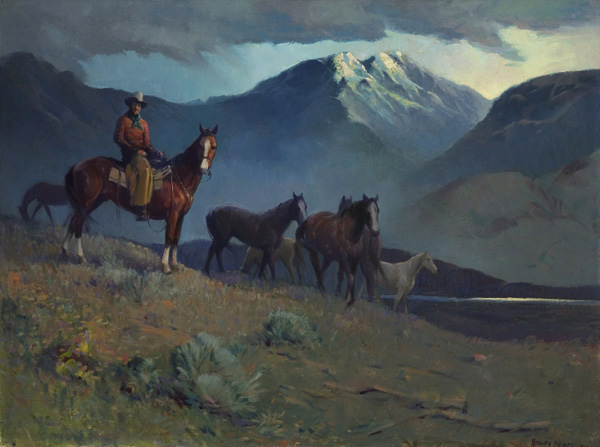 Appraisal: HEINZE ADOLPH American - ''Roamers of the Ranch'' oil on