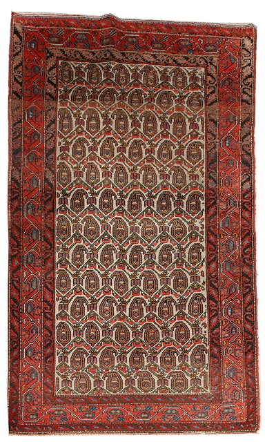 Appraisal: A HAMADAN RUG decorated with a central field of boteh