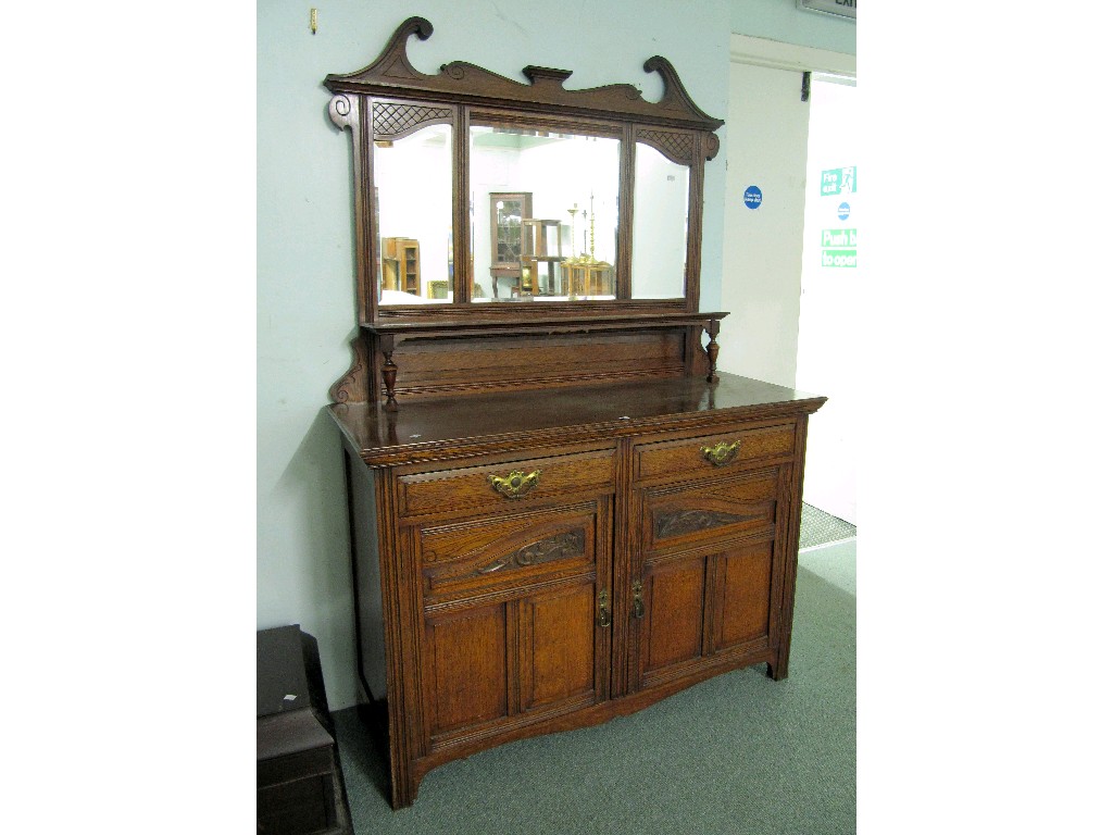 Appraisal: Oak mirror back sideboard