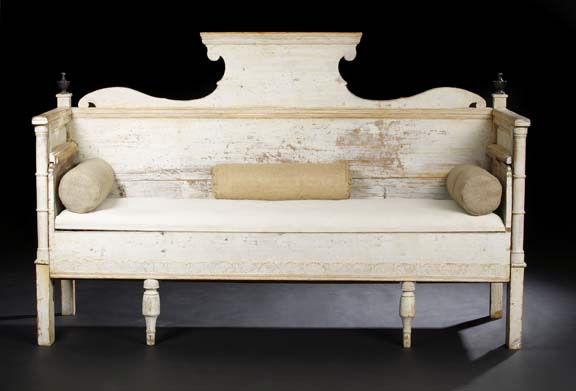 Appraisal: Northern European Neoclassical Polychromed Settee early th century of box