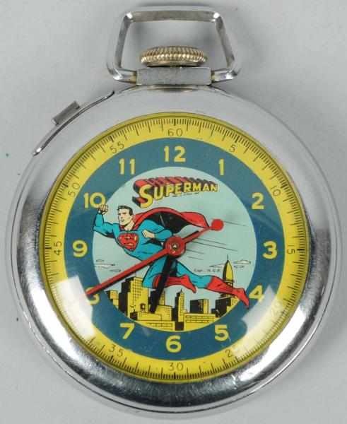 Appraisal: Superman Character Pocket Watch Circa Made by Bradley Working Very