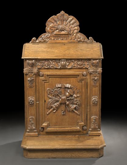 Appraisal: French Carved Oak Prie-Dieu late th century the shaped backpiece