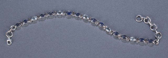 Appraisal: Sterling Lapis Lazuli and Topaz Bracelet L