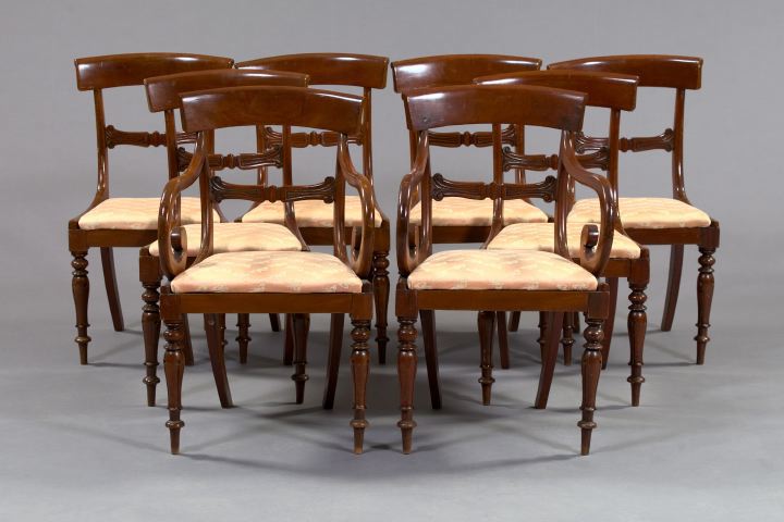 Appraisal: Suite of Eight Regency-Style Mahogany Dining Chairs early th century