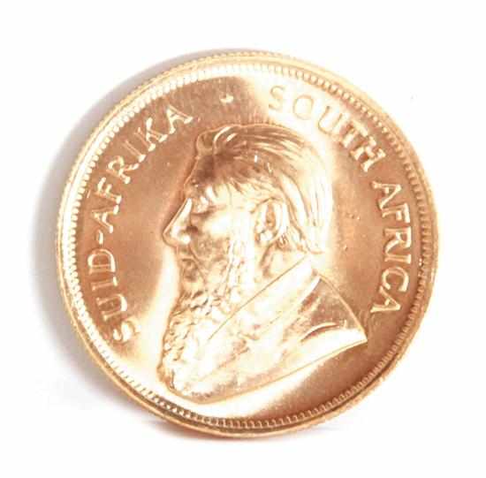 Appraisal: South African Krugerrand gold coin obverse with profile portrait of