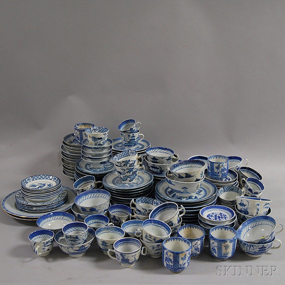 Appraisal: Approximately Pieces of Canton and English Transfer-decorated Tableware mostly cups