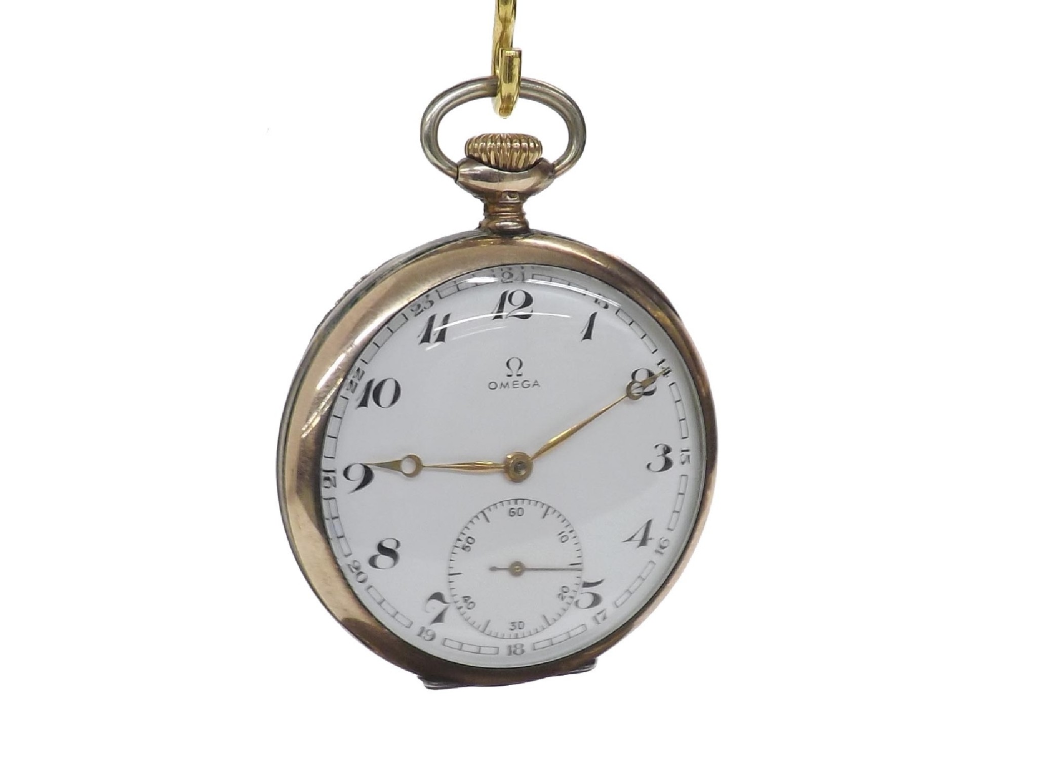 Appraisal: Omega white metal lever pocket watch jewel movement no the