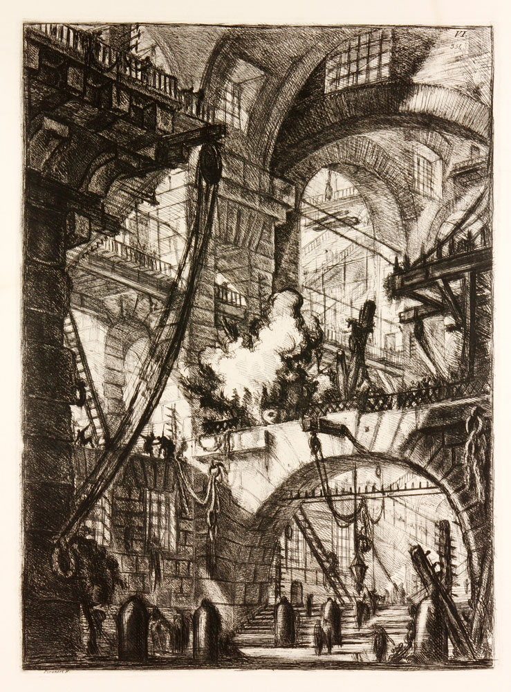 Appraisal: - Piranesi Prison Carceri Series The Smoking Fire Etching Giovanni