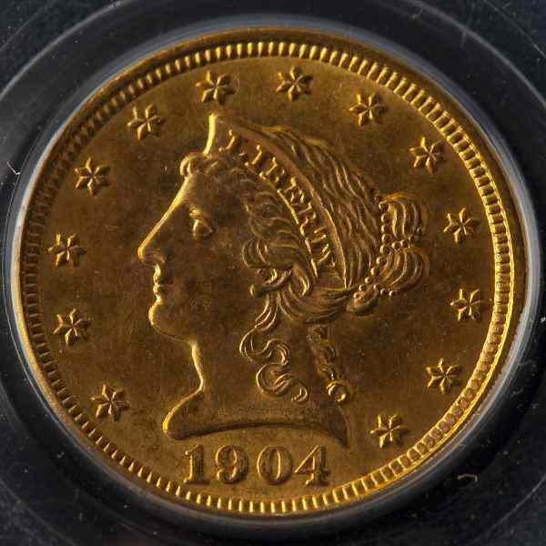 Appraisal: Gold Quarter Eagle PCGS MS excellent coppery-gold color with much