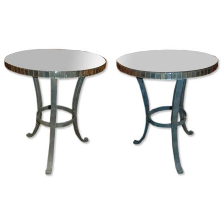 Appraisal: Pair of Mirrored Occasional Tables Estimate nbsp nbsp nbsp -