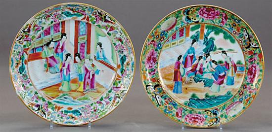 Appraisal: Two Chinese Export Mandarin plates circa - one with white