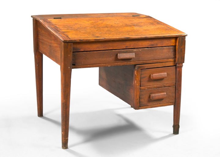 Appraisal: Louisiana Cypress Slant-Top Plantation Desk mid- th century the lift-top