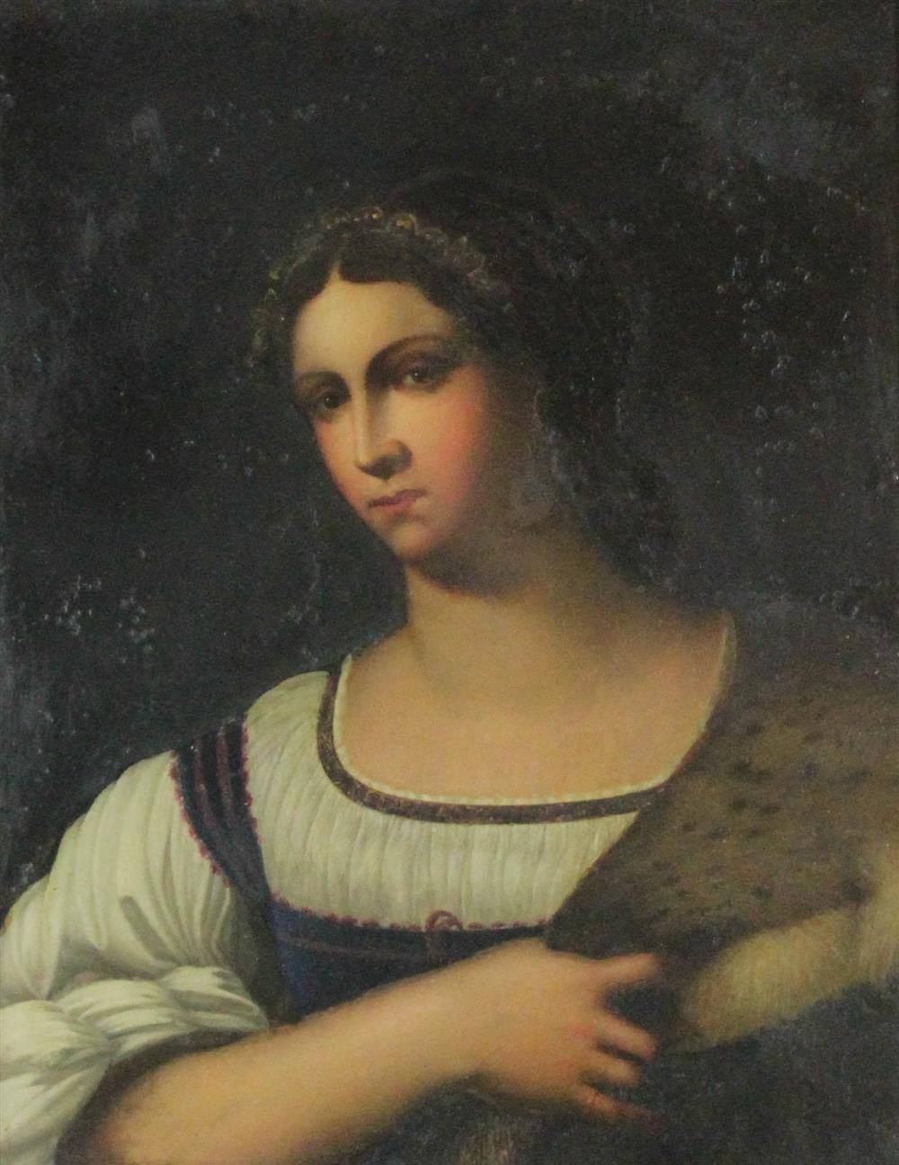 Appraisal: AFTER SEBASTIANO DEL PIOMBO LUCIANI PORTRAIT OF A WOMAN Oil