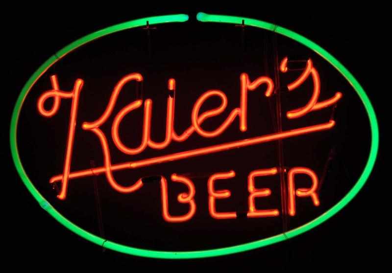 Appraisal: Kaiers Beer Neon Sign Description s Red and green neon