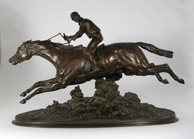 Appraisal: Pierre Lenordez French exh - A horse and jockey in