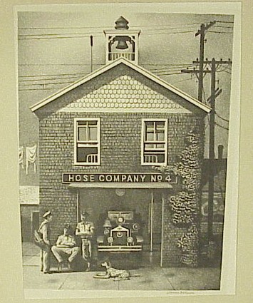 Appraisal: Stevan Dohanos American - lithograph Hose Company No pencil signed