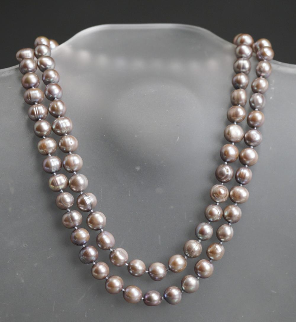 Appraisal: VAHE NALTCHAYAN -KARAT WHITE-GOLD AND GRAY BAROQUE PEARL NECKLACE L