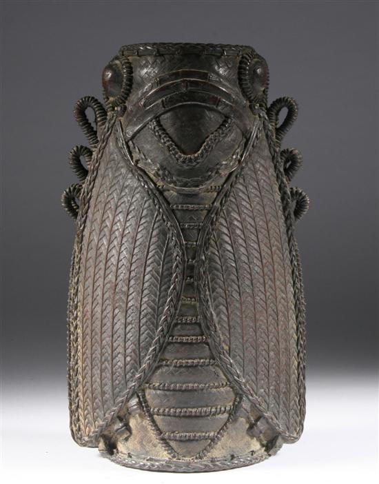 Appraisal: JAPANESE BRONZE CICADA VASE Edo period Signed - in high