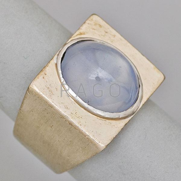 Appraisal: STAR SAPPHIRE K WHITE GOLD MODERNIST RING Condition Report