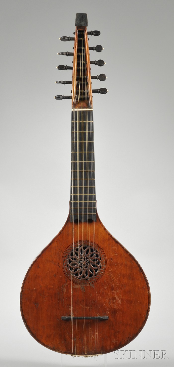 Appraisal: English Cittern c ten strings in five courses the spruce