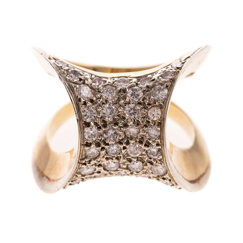 Appraisal: A Ladies Pave Diamond Geometric Ring in K K yellow