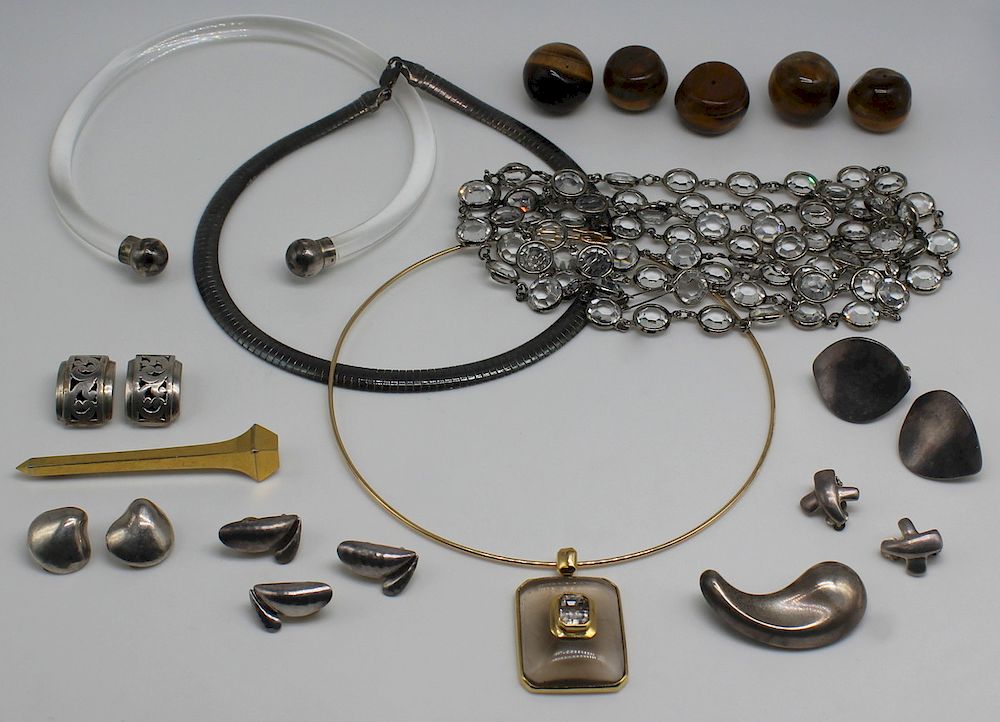 Appraisal: JEWELRY Assorted Gold and Silver Jewelry Includes a choker style