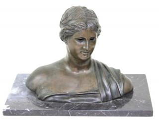 Appraisal: Bronze Bust of a women th century mounted on a