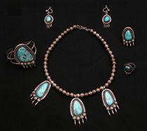 Appraisal: Navajo Bear Claw Jewelry Set of Navajo jewerly in a