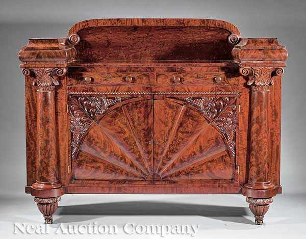 Appraisal: A Fine American Classical Carved Mahogany Sideboard early th c