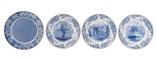 Appraisal: Sale Lot Four Creil Transfer Decorated Plates comprising three examples