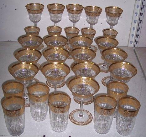 Appraisal: Thirty cut glass drinking glasses with gilt tooled borders unmarked