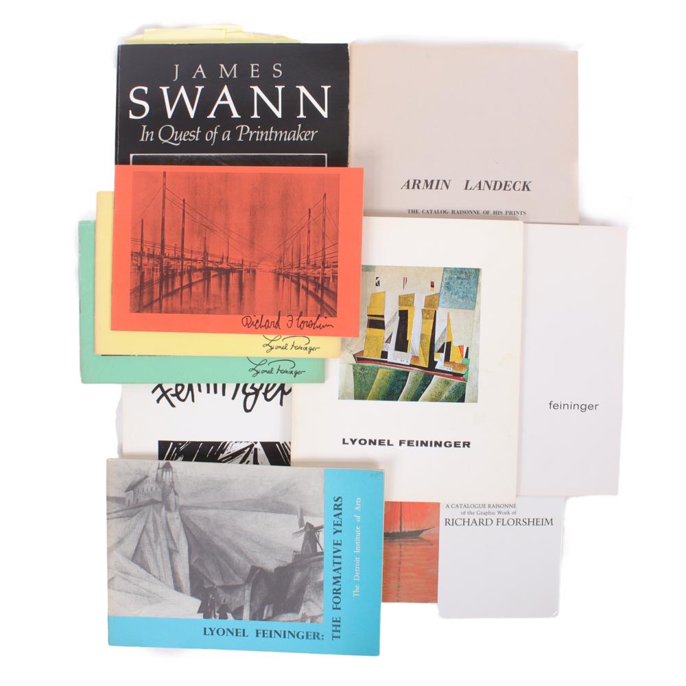 Appraisal: LANDECK SWANN FLORSHEIM FEININGER TEN ART MONOGRAPH BOOKS CATALOGUES RAISONNES