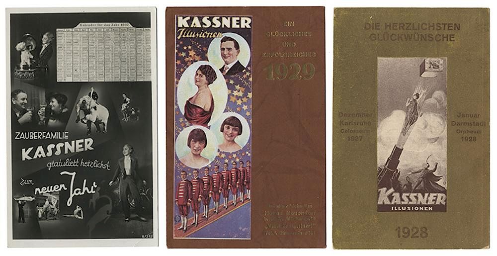 Appraisal: Three Kassner Magic Postcards Kassner Alois Three Kassner Magic Postcards