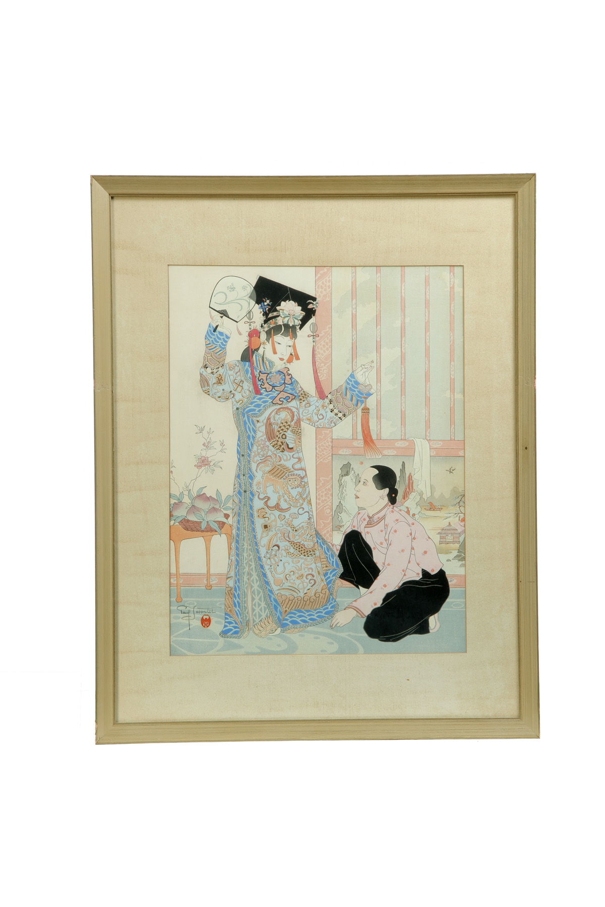 Appraisal: WOODBLOCK PRINT BY PAUL JACOULET FRANCE JAPAN - Avant L'Audience