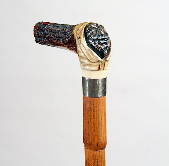 Appraisal: Stag Arab Cane Exclusive on Bidsquare Ca - A carved