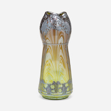 Appraisal: Loetz CARRAGEEN VASE WITH OVERLAY GRE Austria c hand-blown glass