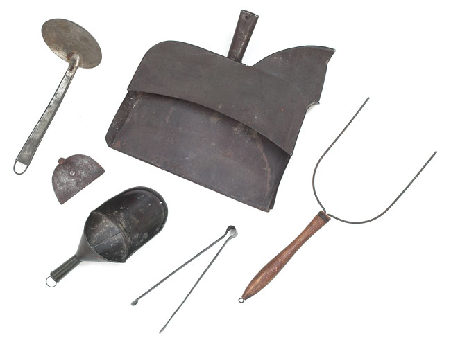 Appraisal: Shaker household items group of six consisting of iron tong