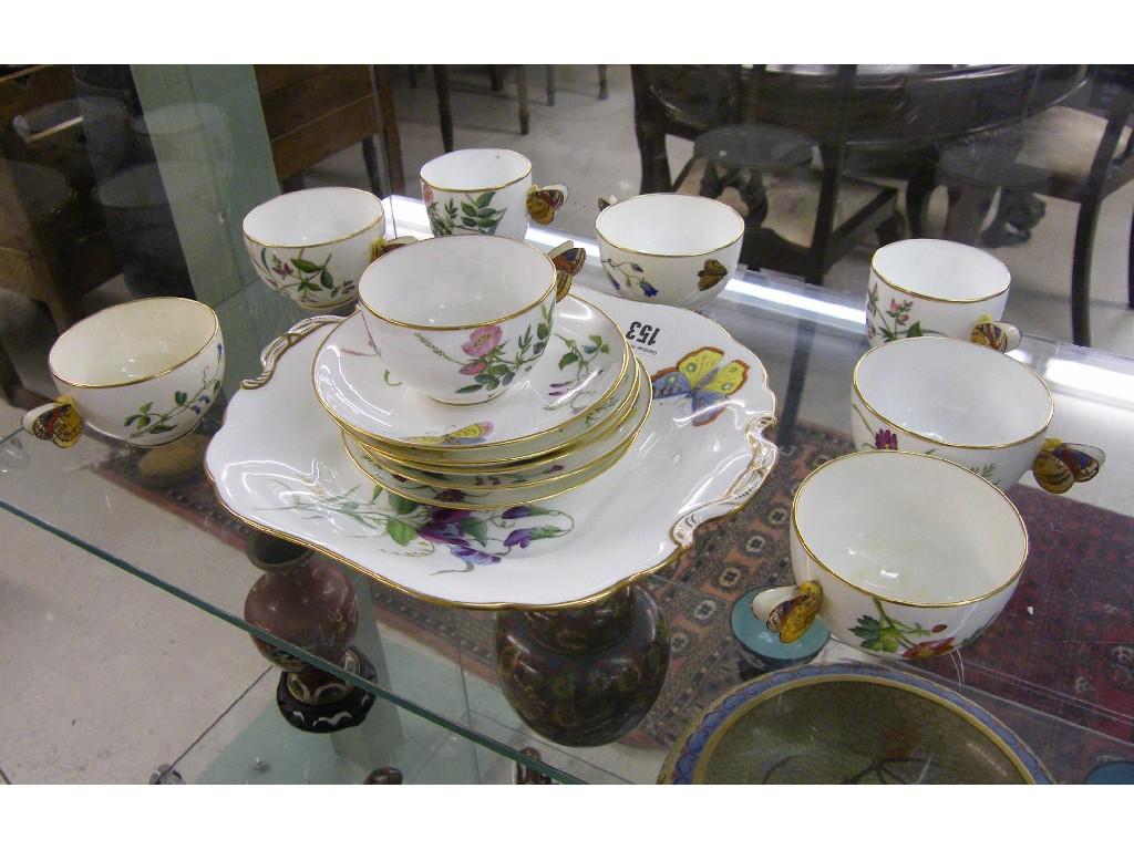 Appraisal: Minton part tea service with gilded and floral decoration each