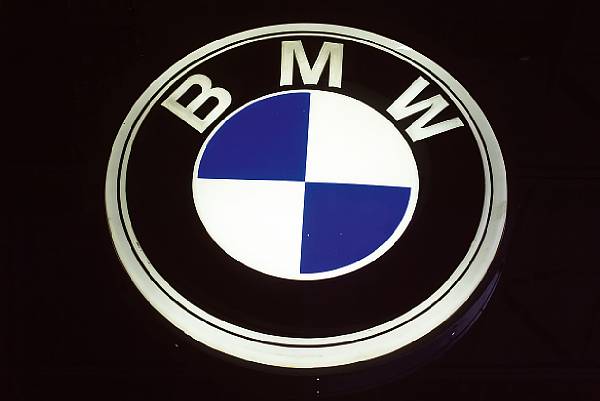 Appraisal: An illuminated BMW display sign circular double sided one panel