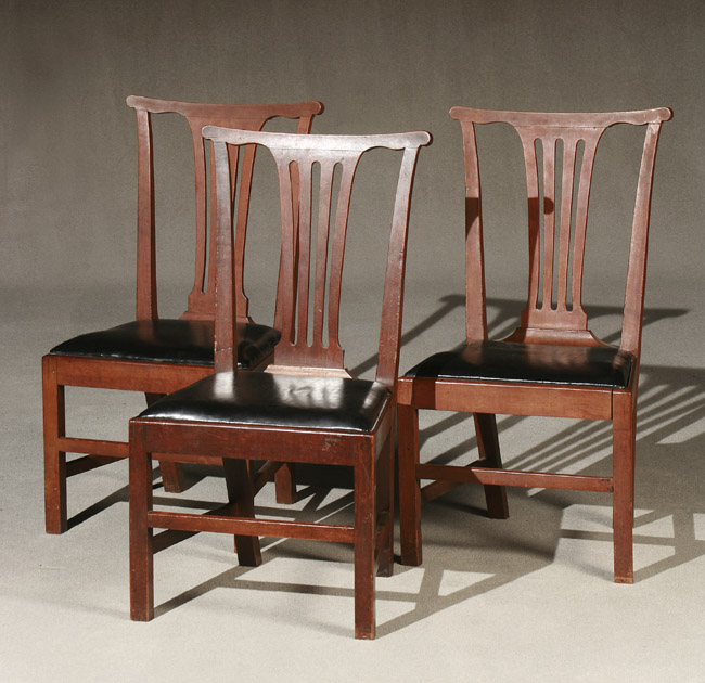 Appraisal: Set of Three Chippendale Mahogany Side Chairs Coastal North Carolina