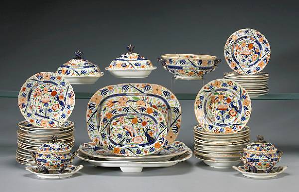 Appraisal: An English porcelain dinner service probably Coalport early th century