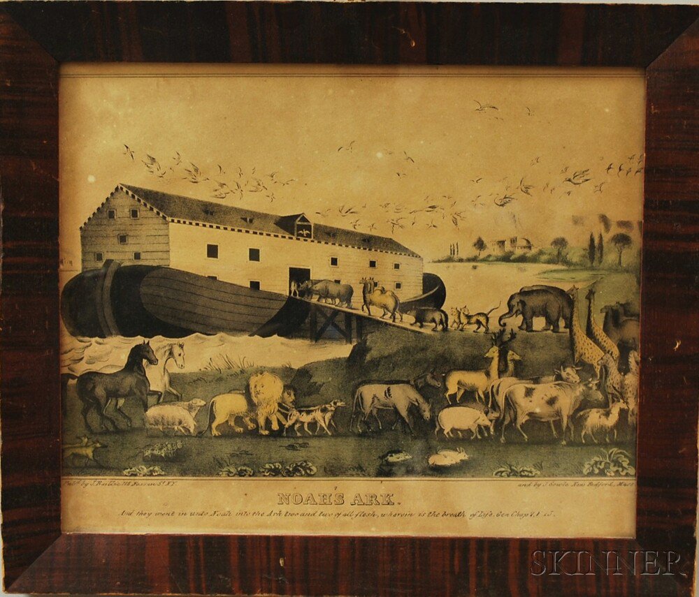 Appraisal: Framed J Baillie Noah's Ark Lithograph c set into original