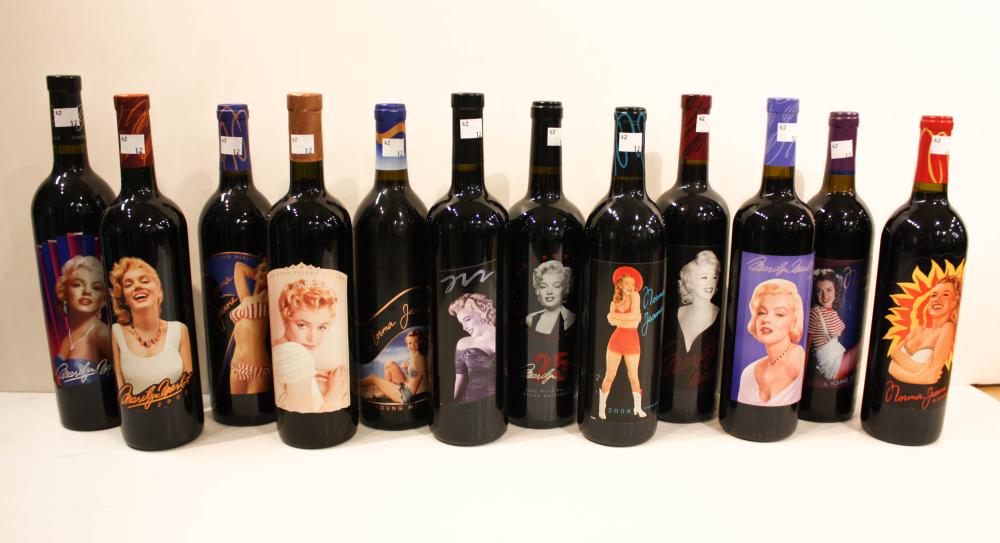 Appraisal: TWELVE BOTTLES OF VINTAGE MARILYN MERLOT WINES Nova Wines Inc