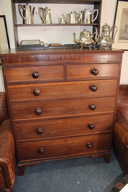 Appraisal: A LARGE GEORGE III STRAIGHT FRONT CHEST of two short