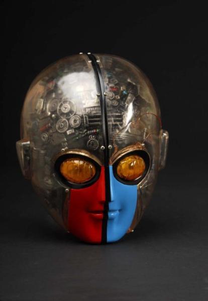 Appraisal: Life-Size Vinyl Superhero Prop Helmet Description Japanese Face is painted