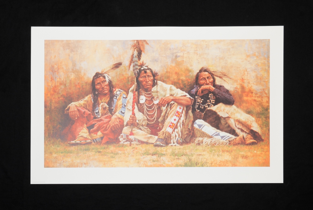 Appraisal: HOWARD TERPNING LIMITED EDITION PRINT Copyright Blackfeet Spectators artist signed