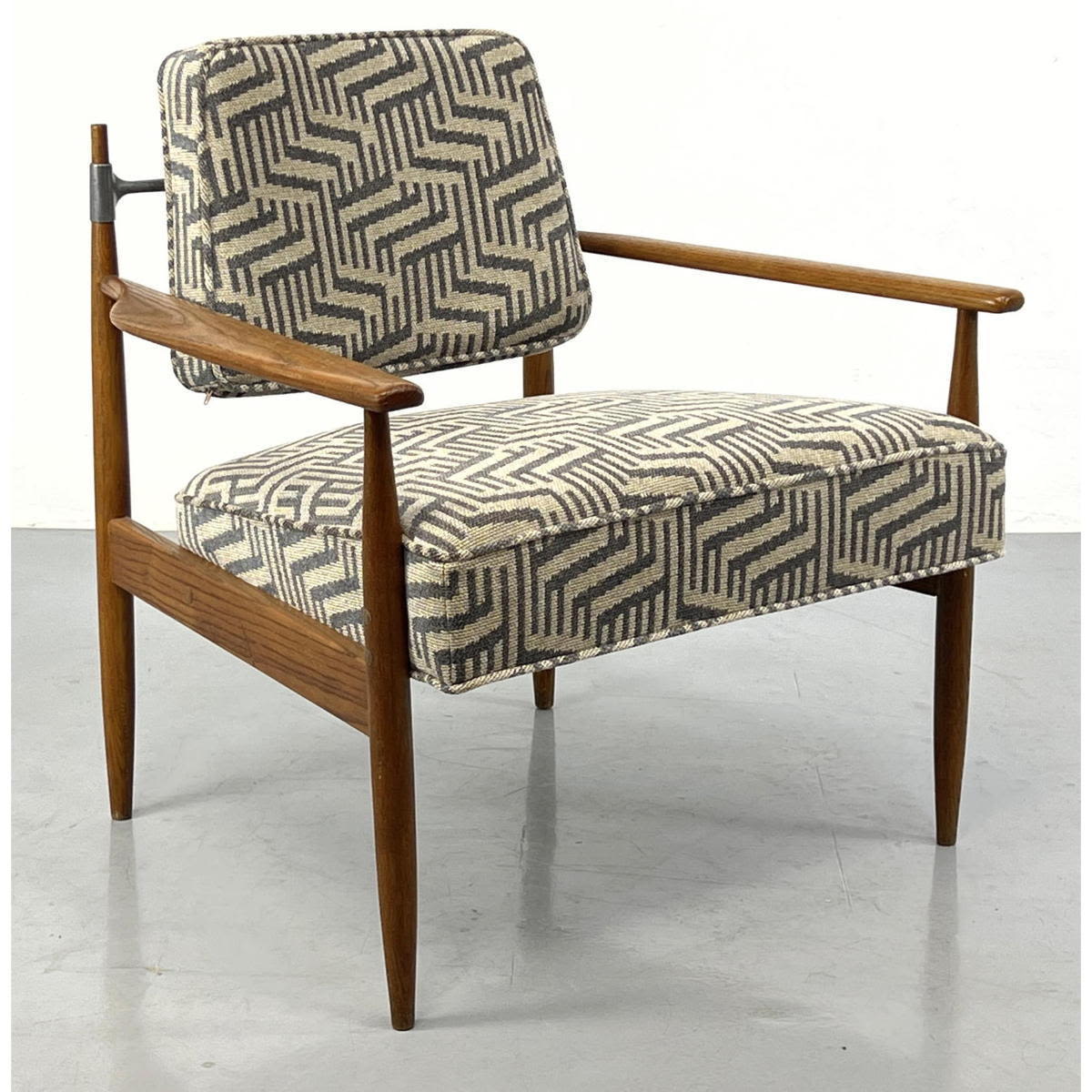 Appraisal: Mid century Modern American Walnut and Aluminum lounge chair Jens