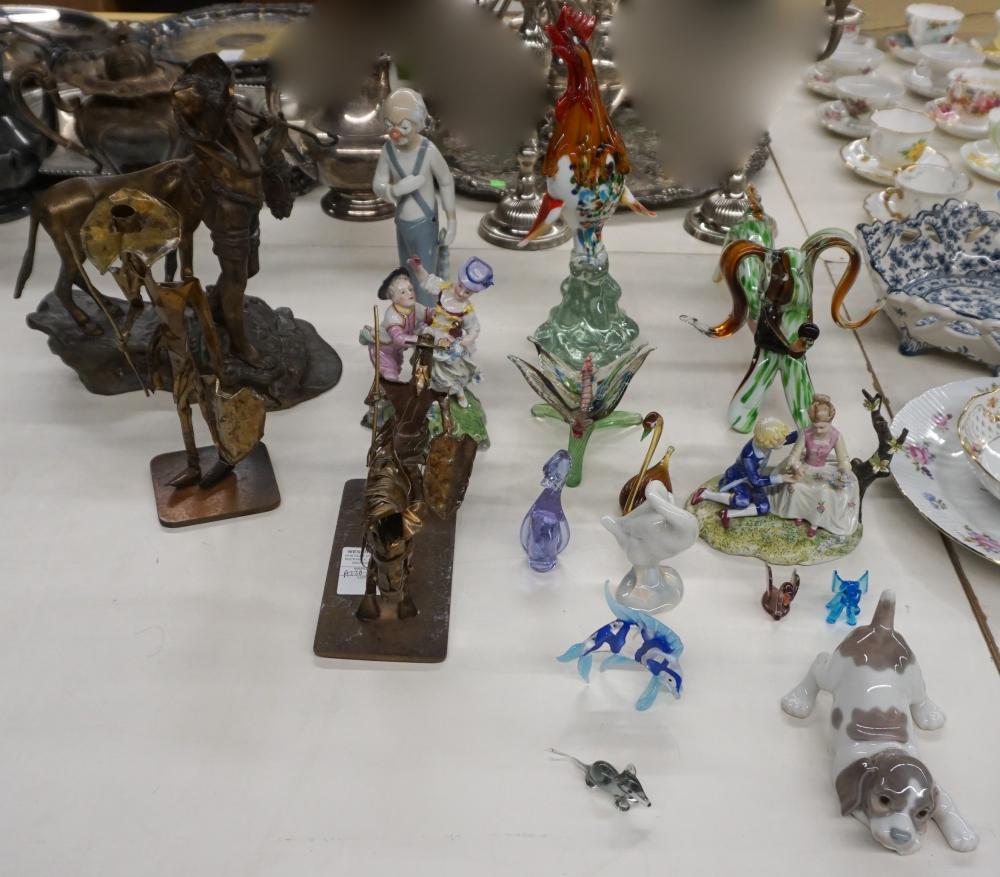 Appraisal: Collection of Assorted Patinated Metal Glass and Porcelain Figurines